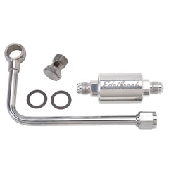 Edelbrock 8131 Chrome Single Feed Steel Fuel Line With Polished Filter