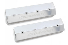 Holley 241-285 GM Licensed Valve Cover Track Series SBC Fabricated Aluminum Center Bolt Silver 1987-1997 Chevrolet Small Block