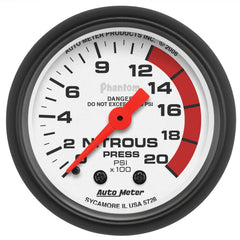 AutoMeter 5728 - GAUGE, NITROUS PRESSURE, 2 1/16", 2000PSI, MECHANICAL, PHANTOM