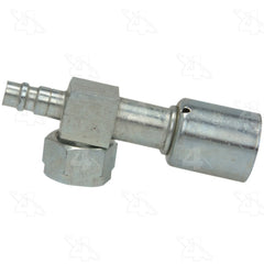 Four Seasons 14822 90 Degree Female O-Ring Short Drop w/ R134a Service Port, Stl, Std. Dia. Bdlck.