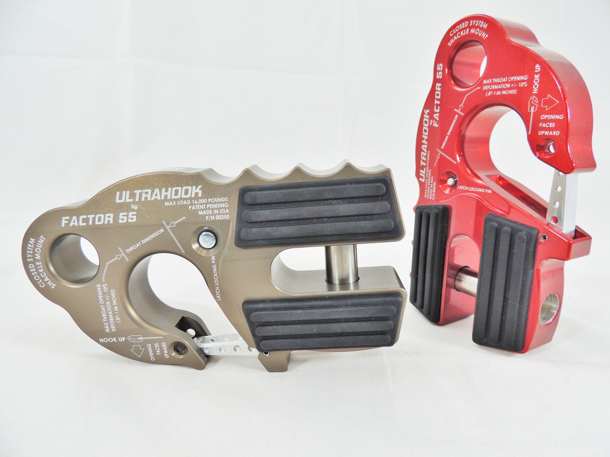 Factor 55 00250-01 - ULTRAHOOK WINCH HOOK WITH SHACKLE MOUNT -- RED 3