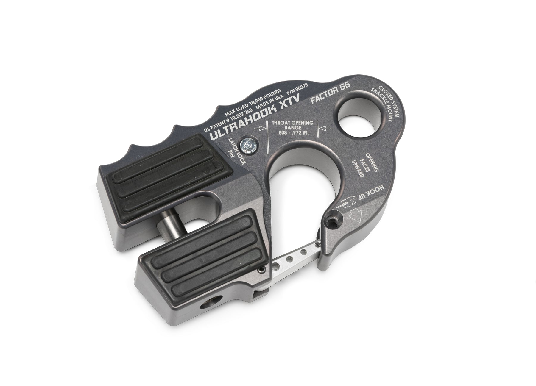 Factor 55 00275-06 - ULTRAHOOK XTV WINCH HOOK WITH SHACKLE MOUNT -- GRAY 1