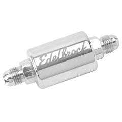 Edelbrock 8129 High Flow Billet Aluminum Fuel Filter in Polished Finish