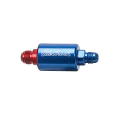 Edelbrock 8130 High Flow Billet Aluminum Fuel Filter in Blue Finish