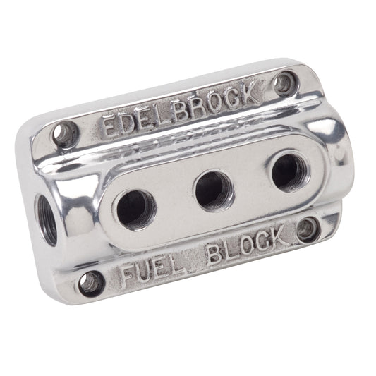 Polished Triple Outlet Fuel Block Kit