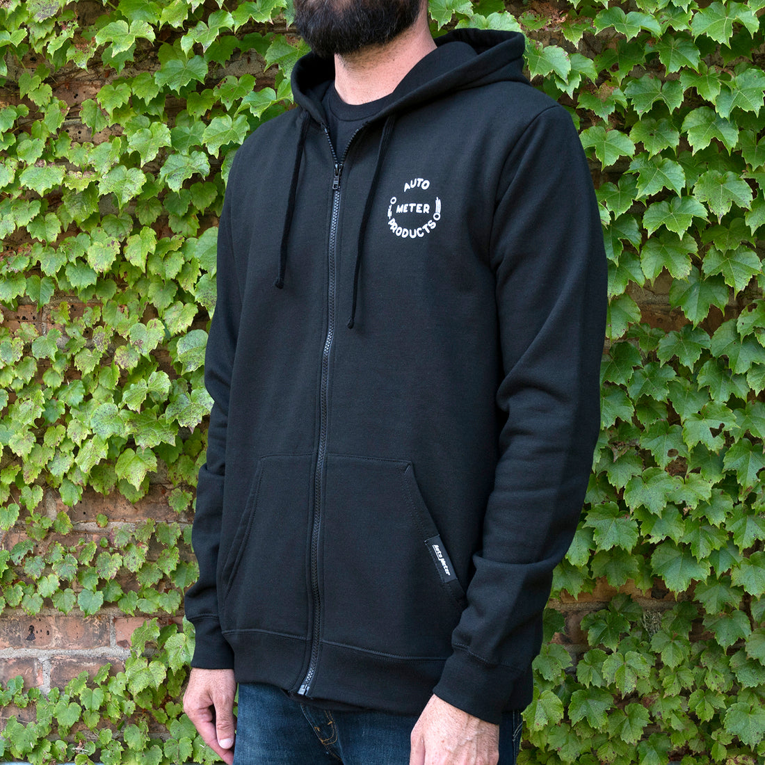 AutoMeter 0448XL - ZIP HOODIE, ADULT XLARGE, BLACK, 'VINTAGE' 3