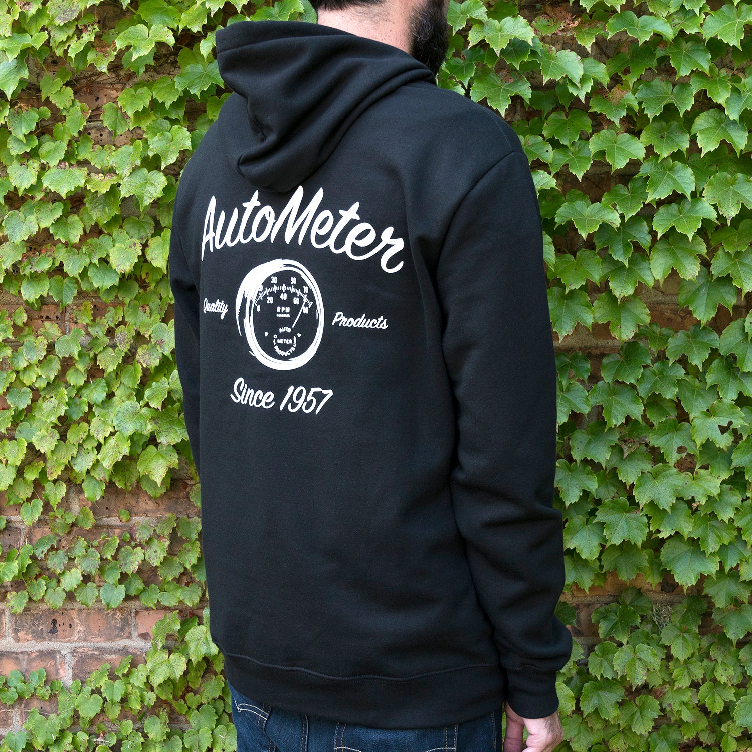 AutoMeter 0448XL - ZIP HOODIE, ADULT XLARGE, BLACK, 'VINTAGE' 4