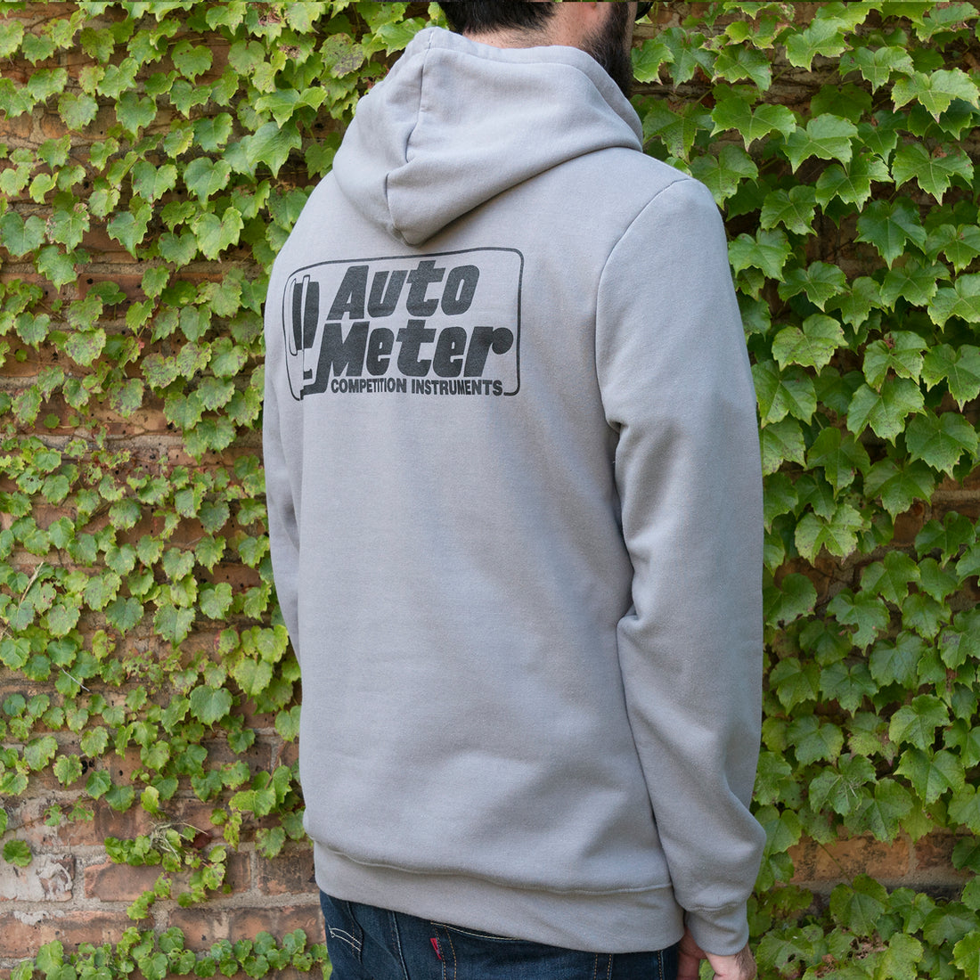 AutoMeter 0449L - PULLOVER HOODIE, ADULT LARGE, GRAY, 'COMPETITION' 4