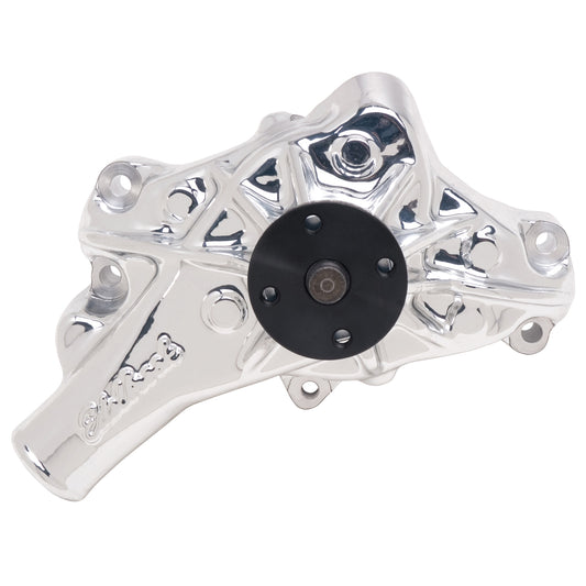 Long Water Pump For Small-Block Chevy  Reverse Rotation  Satin Finish