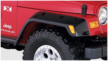 Bushwacker 10029-07 - Black Max Coverage Pocket/Rivet Style Textured Finish Front Fender Flares For 1997-2006 Jeep Wrangler TJ Bushwacker 1