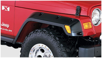 Bushwacker 10043-07 - Black Pocket/Rivet Style Textured Finish Front Fender Flares For 1997-2006 Jeep Wrangler TJ Bushwacker 1