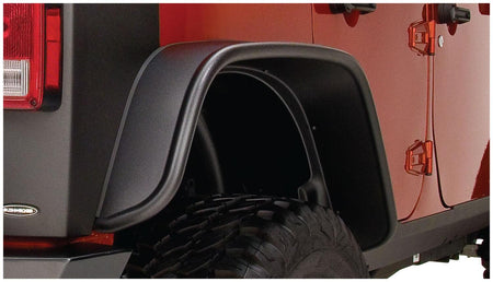 Bushwacker 10050-07 - Black Jeep Flat Style Textured Finish Rear Fender Flares For 2007-2018 Jeep Wrangler JK Unlimited 4-Door Bushwacker 3