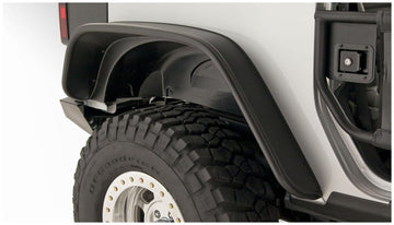 Bushwacker 10052-07 - Black Jeep Flat Style Textured Finish Rear Fender Flares For 2007-2018 Jeep Wrangler JK 2-Door Bushwacker 1