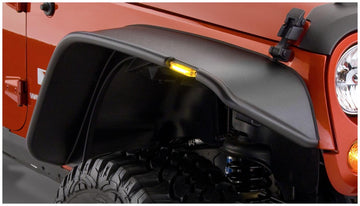 Bushwacker Body Bushwacker 10053-07 - Black Jeep Flat Style Textured Finish Front Fender Flares For 2007-2018 Jeep Wrangler JK Bushwacker