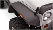 Bushwacker Body Bushwacker 10053-07 - Black Jeep Flat Style Textured Finish Front Fender Flares For 2007-2018 Jeep Wrangler JK Bushwacker