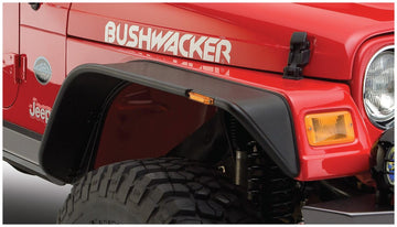 Bushwacker Body Bushwacker 10055-07 - Black Jeep Flat Style Textured Finish Front Fender Flares For 1997-2006 Jeep Wrangler TJ Bushwacker