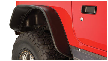 Bushwacker 10056-07 - Black Jeep Flat Style Textured Finish Rear Fender Flares For 1997-2006 Jeep Wrangler TJ Bushwacker 1