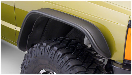 Bushwacker 10063-07 - Black Jeep Flat Style Textured Finish Front Fender Flares For 1984-2001 Jeep Cherokee Bushwacker 1