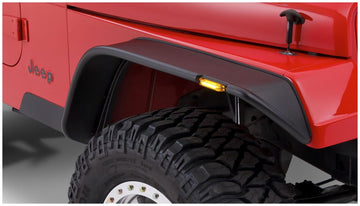 Bushwacker 10067-07 - Black Jeep Flat Style Textured Finish Front Fender Flares For 1987-1995 Jeep Wrangler YJ (Excludes Renegade) Bushwacker 1