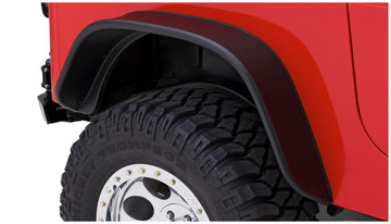 Bushwacker 10068-07 - Black Jeep Flat Style Textured Finish Rear Fender Flares For 1987-1995 Jeep Wrangler YJ (Excludes Renegade) Bushwacker 1