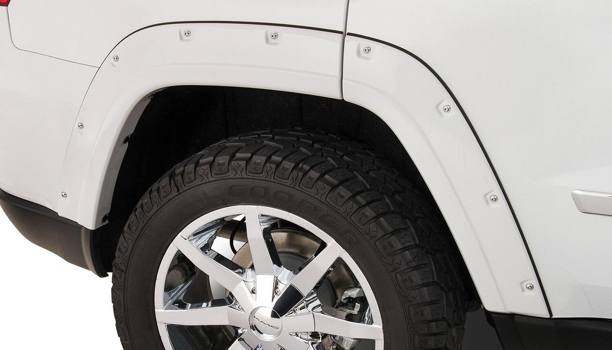 Bushwacker 10076-02 - Black Pocket/Rivet Style Smooth Finish Rear Fender Flares For 2011-2016 Jeep Grand Cherokee (Excludes SRT8) Bushwacker 1