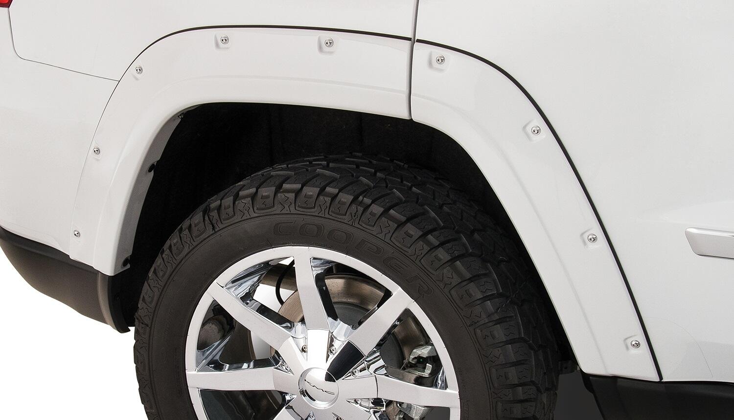 Bushwacker 10076-02 - Black Pocket/Rivet Style Smooth Finish Rear Fender Flares For 2011-2016 Jeep Grand Cherokee (Excludes SRT8) Bushwacker 1