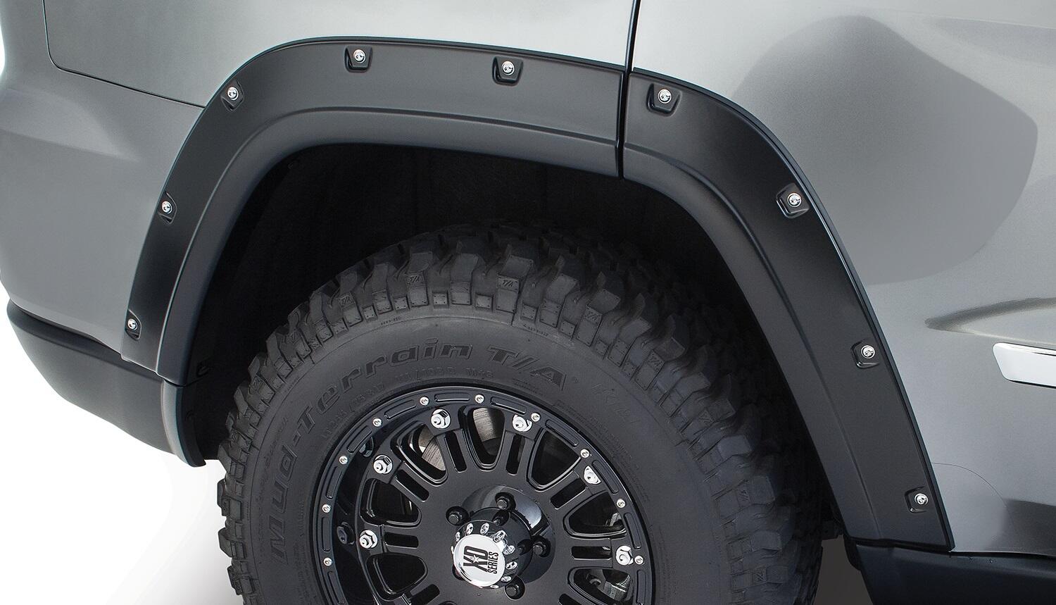 Bushwacker 10076-02 - Black Pocket/Rivet Style Smooth Finish Rear Fender Flares For 2011-2016 Jeep Grand Cherokee (Excludes SRT8) Bushwacker 2