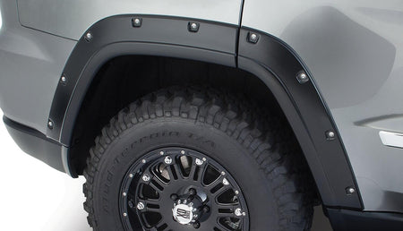 Bushwacker 10076-02 - Black Pocket/Rivet Style Smooth Finish Rear Fender Flares For 2011-2016 Jeep Grand Cherokee (Excludes SRT8) Bushwacker 2