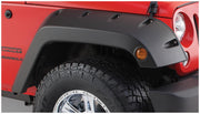 Bushwacker 10077-02 - Black Pocket/Rivet Style Smooth Finish Front Fender Flares For 2007-2018 Jeep Wrangler JK Bushwacker 2