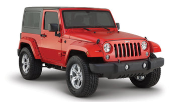 Bushwacker 10078-02 - Black Pocket/Rivet Style Smooth Finish Rear Fender Flares For 2007-2018 Jeep Wrangler JK 2-Door Bushwacker 1