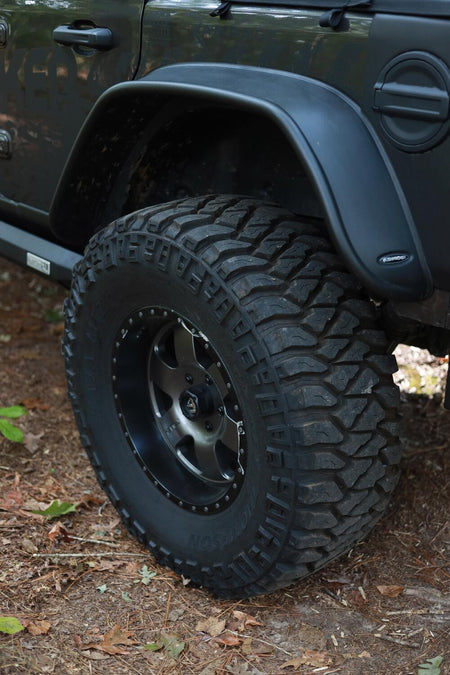 Bushwacker Body Bushwacker 10100-07 - Black Jeep Flat Style Textured Finish Rear Fender Flares For 2018 -2023 Jeep Wrangler JL (Excludes Rubicon) Bushwacker