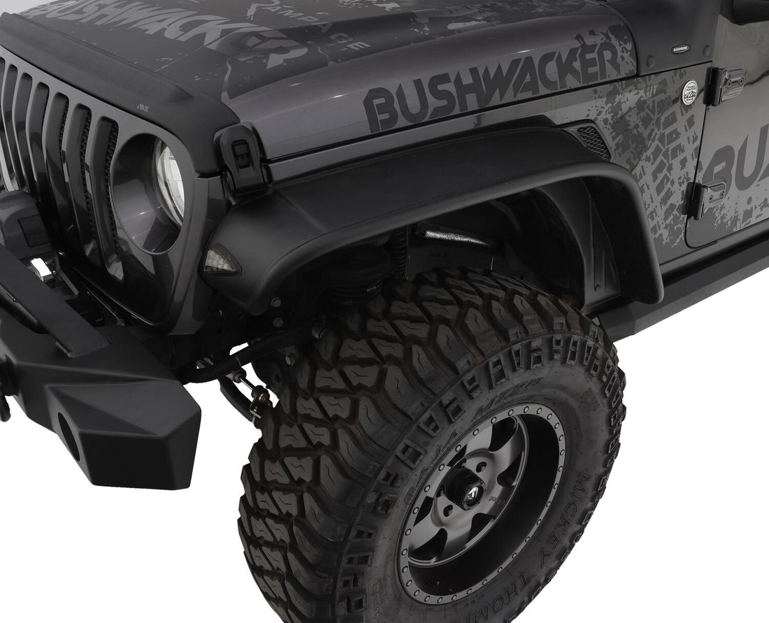 Bushwacker 10101-07 Black Flat Style Textured Finish Front Fender Flares