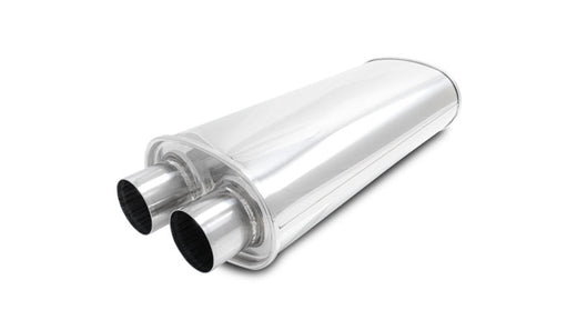 Vibrant Performance 10538 STREETPOWER Oval Muffler, 2.50" Inlet/Outlet (Dual In/Out) - 18" Body Length