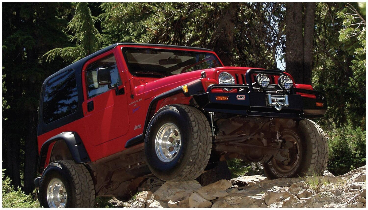 Bushwacker 10908-07 - Black Pocket/Rivet Style Textured Finish 4-Piece Fender Flare Set Maximum Flare Coverage For 1997-2006 Jeep Wrangler TJ Bushwacker 5
