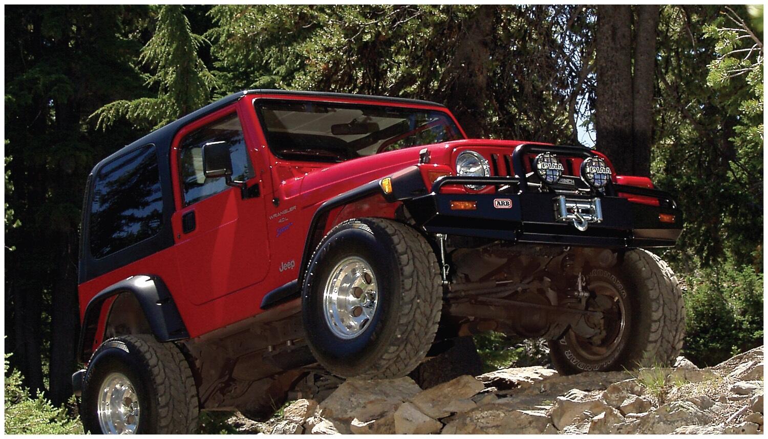 Bushwacker 10908-07 - Black Pocket/Rivet Style Textured Finish 4-Piece Fender Flare Set Maximum Flare Coverage For 1997-2006 Jeep Wrangler TJ Bushwacker 5