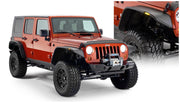 Bushwacker 10918-07 - Black Jeep Flat Style Textured Finish 4-Piece Fender Flare Set For 2007-2018 Jeep Wrangler JK Unlimited 4-Door Bushwacker 1