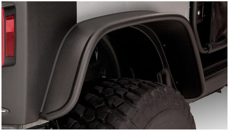 Bushwacker 10919-07 - Black Jeep Flat Style Textured Finish 4-Piece Fender Flare Set For 2007-2018 Jeep Wrangler JK 2-Door Bushwacker 3