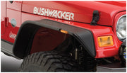 Bushwacker 10920-07 - Black Jeep Flat Style Textured Finish 4-Piece Fender Flare Set For 1997-2006 Jeep Wrangler TJ Bushwacker 2