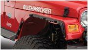 Bushwacker 10920-07 - Black Jeep Flat Style Textured Finish 4-Piece Fender Flare Set For 1997-2006 Jeep Wrangler TJ Bushwacker 4