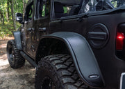 Bushwacker 10923-07 - Black Jeep Flat Style Textured Finish 4-Piece Fender Flare Set For 2018-2023 Jeep Wrangler JL (All Models) Bushwacker 2