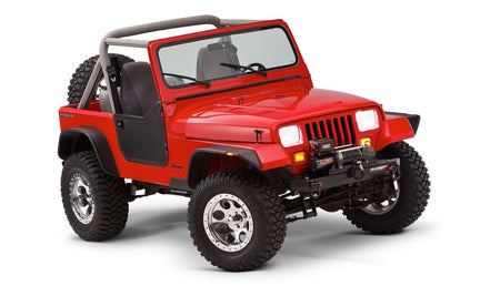 Bushwacker 10924-07 - Black Jeep Flat Style Textured Finish 4-Piece Fender Flare Set For 1987-1995 Jeep Wrangler YJ (Excludes Renegade) Bushwacker 5