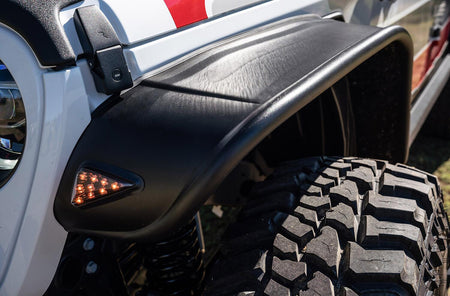 Bushwacker 10928-07 - Black Jeep Flat Style Textured Finish 4-Piece Fender Flare Set For 2020-2023 Jeep Gladiator Launch Edition Bushwacker 3