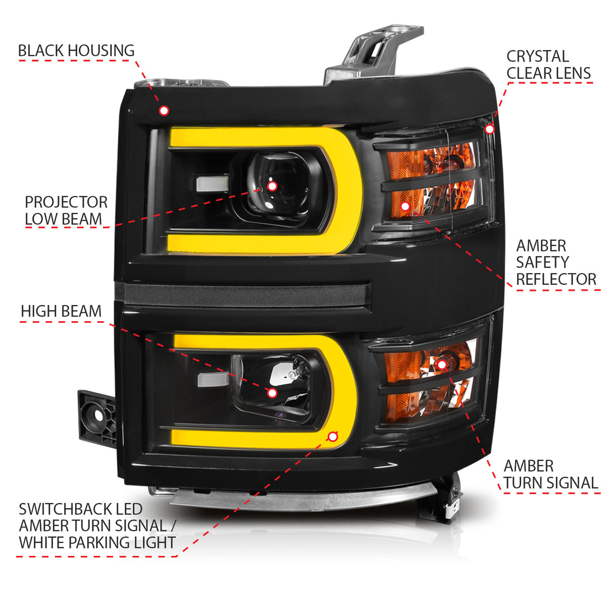 ANZO USA 111412 - Headlight Set