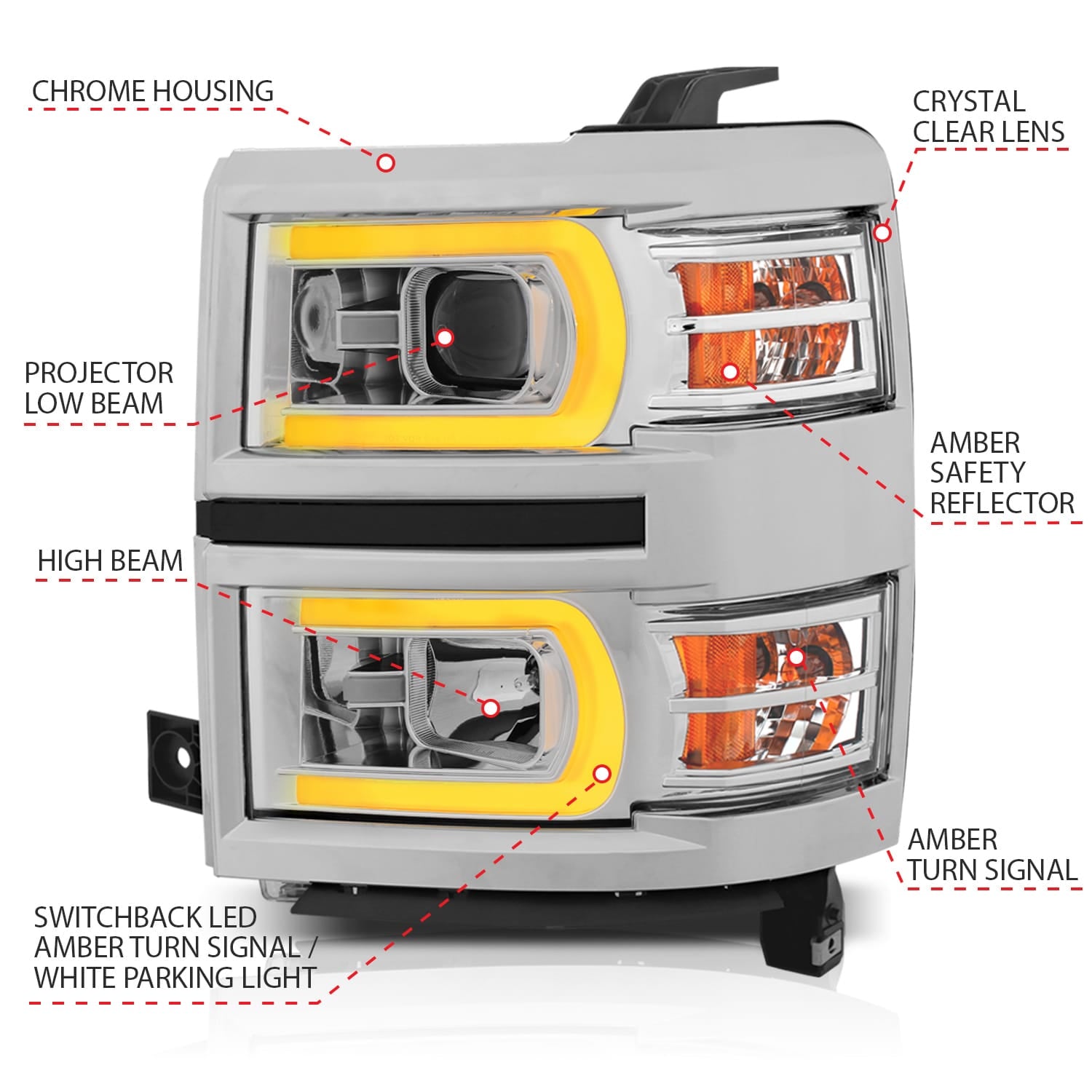 ANZO USA Electrical Lighting and Body ANZO USA 111413 Headlight Set