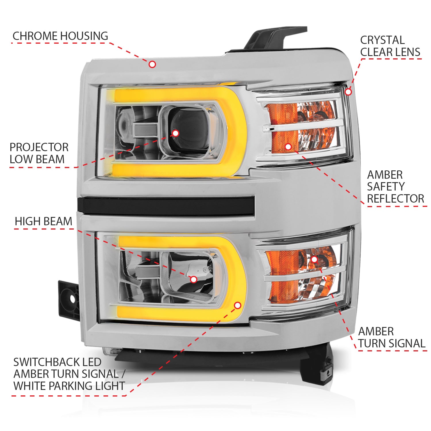 ANZO USA 111413 - Headlight Set