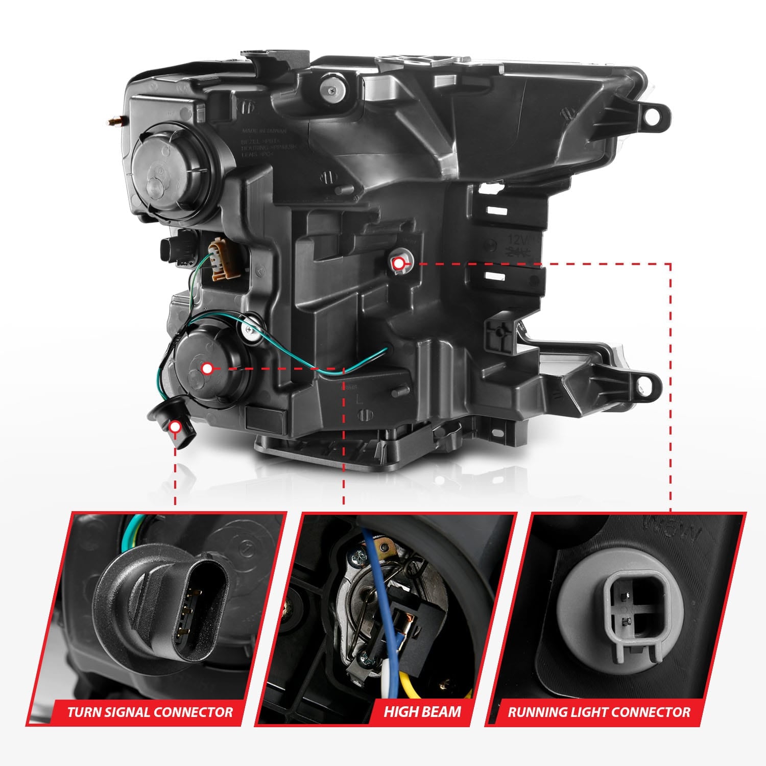 ANZO USA Electrical Lighting and Body ANZO USA 111467 Headlight Assembly
