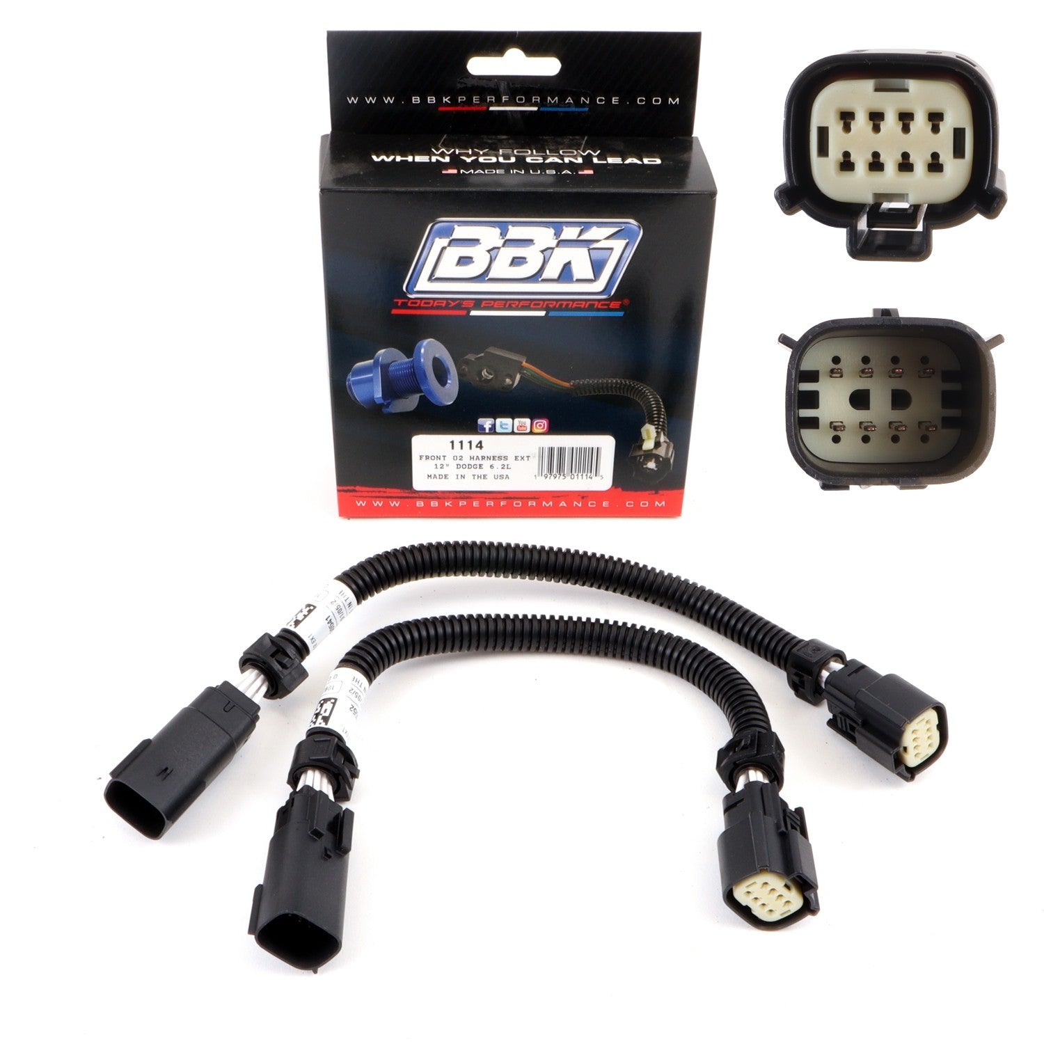 BBK Performance Parts 1114 - 2015-2024 DODGE HELLCAT 6.2L O2 SENSOR EXTENSIONS 6 Pin 1