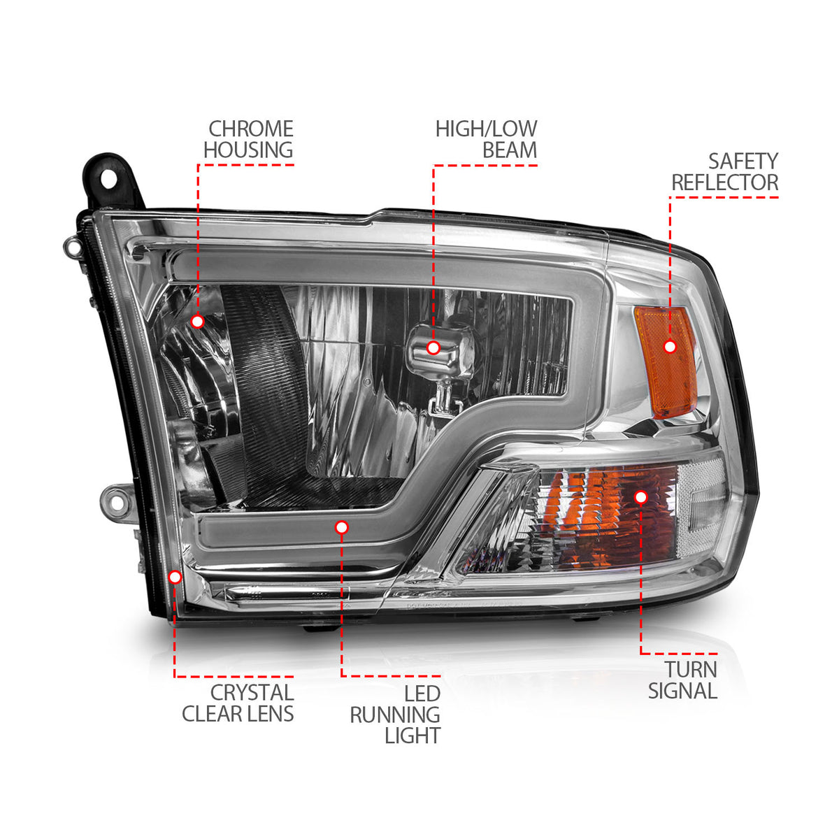 ANZO USA 111516 - Headlight Assembly