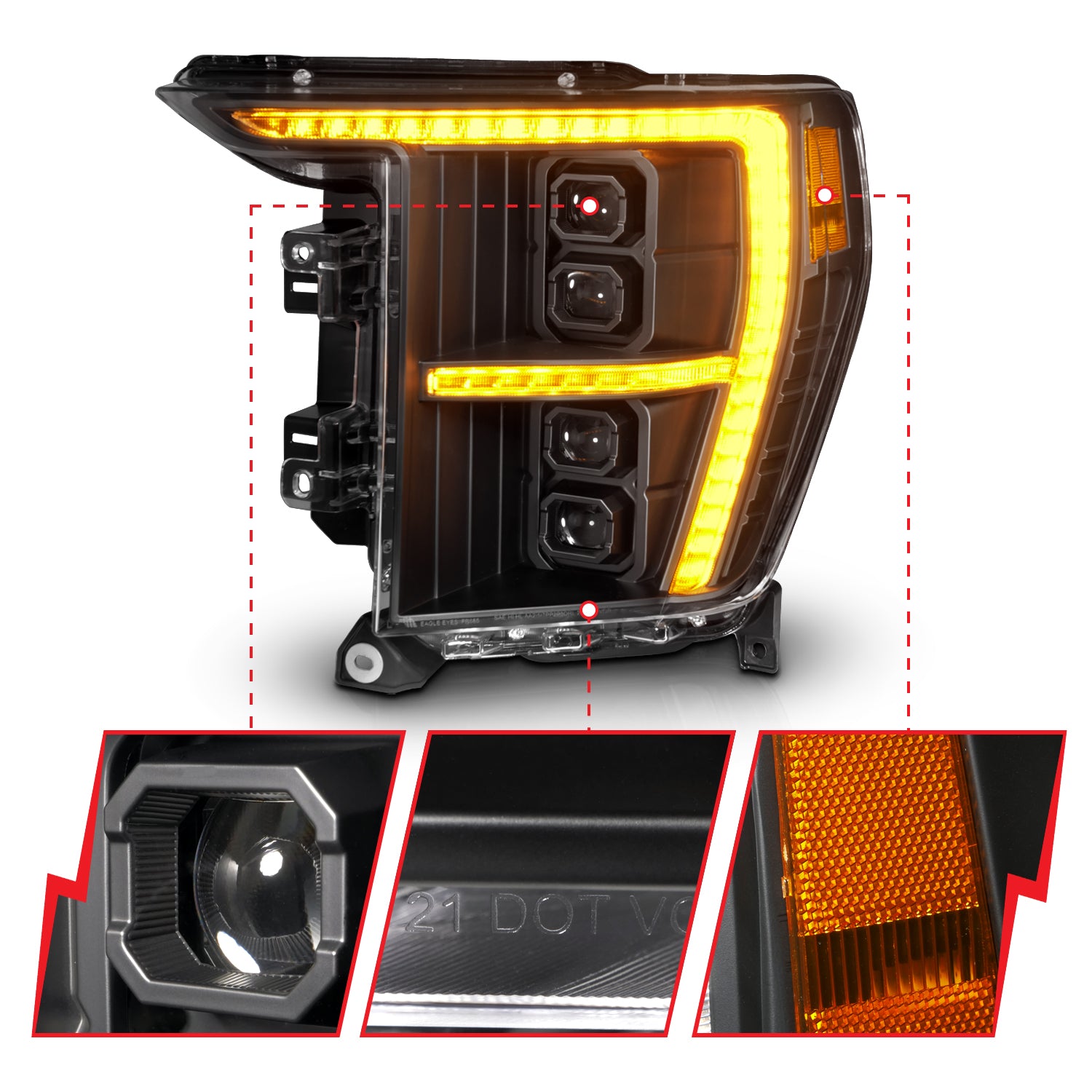 ANZO USA 111593X-L - Z-SERIES FULL LED PROJECTOR HEADLIGHTS DRIVER SIDE 5