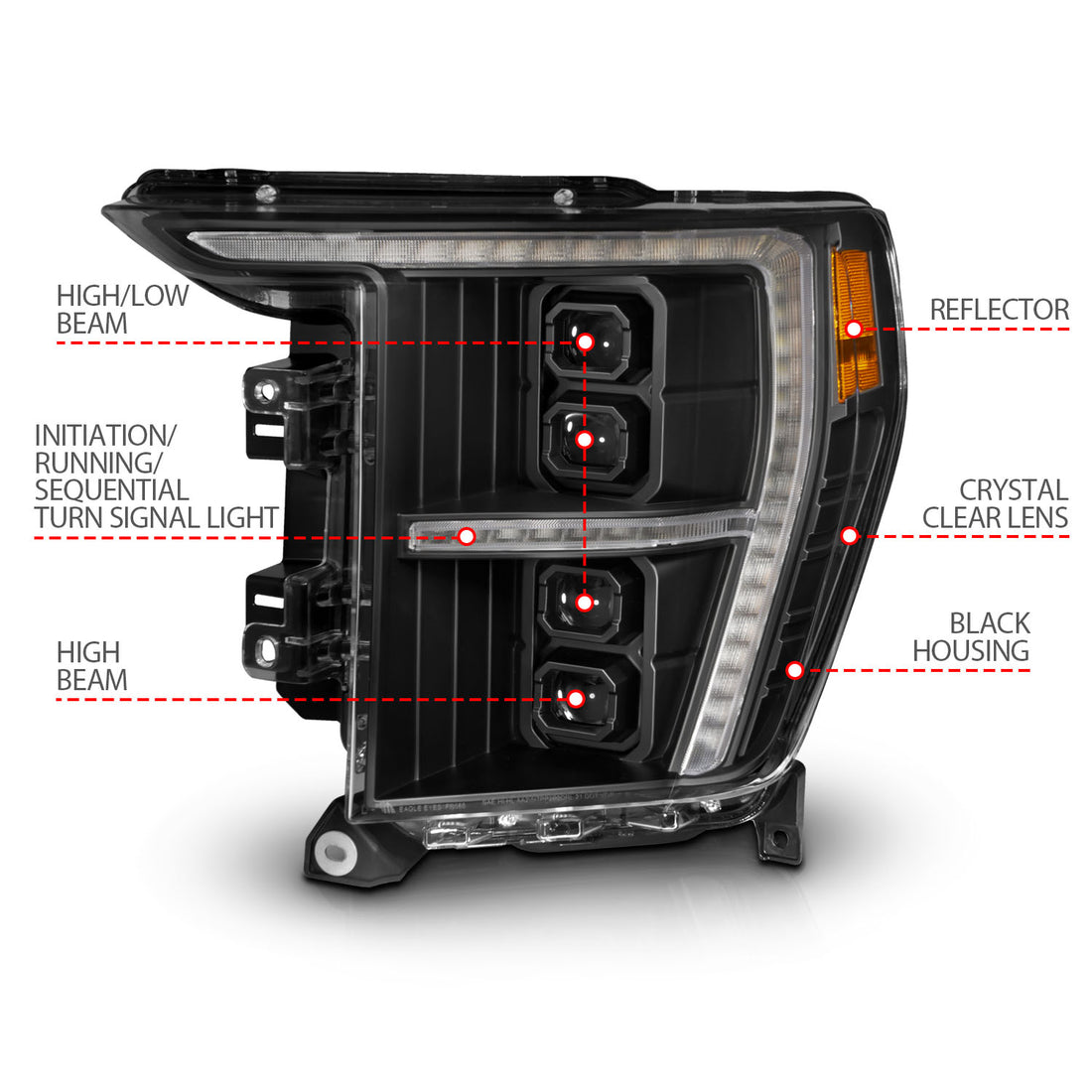 ANZO USA 111593X-L - Z-SERIES FULL LED PROJECTOR HEADLIGHTS DRIVER SIDE